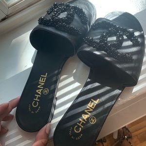 WORN ONE TIME Chanel slides.